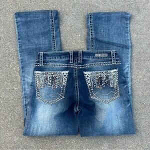 Rock 47 by Wrangler low rise embroidered pocket jeans 28x29 hemmed